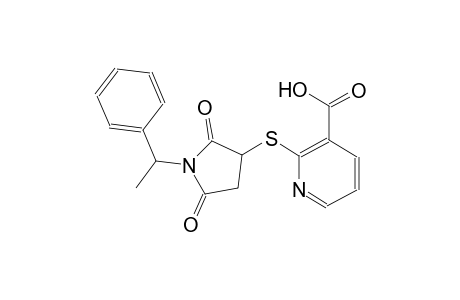 3-pyridinecarboxylic acid, 2-[[2,5-dioxo-1-(1-phenylethyl)-3-pyrrolidinyl]thio]-