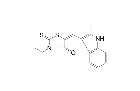 (5E)-3-ethyl-5-[(2-methyl-1H-indol-3-yl)methylene]-2-thioxo-1,3-thiazolidin-4-one