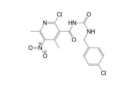2-Chloranyl-N-[(4-chlorophenyl)methylcarbamoyl]-4,6-dimethyl-5-nitro-pyridine-3-carboxamide