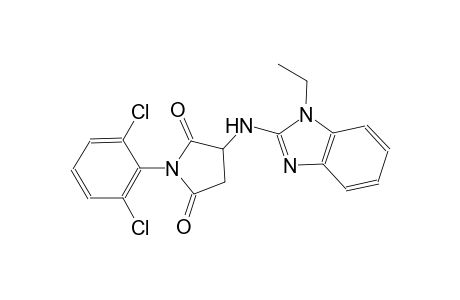 1-(2,6-dichlorophenyl)-3-[(1-ethyl-1H-benzimidazol-2-yl)amino]-2,5-pyrrolidinedione