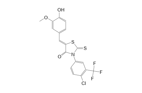(5Z)-3-[4-chloro-3-(trifluoromethyl)phenyl]-5-(4-hydroxy-3-methoxybenzylidene)-2-thioxo-1,3-thiazolidin-4-one