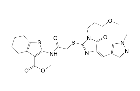 methyl 2-{[({(4E)-1-(3-methoxypropyl)-4-[(1-methyl-1H-pyrazol-4-yl)methylene]-5-oxo-4,5-dihydro-1H-imidazol-2-yl}sulfanyl)acetyl]amino}-4,5,6,7-tetrahydro-1-benzothiophene-3-carboxylate
