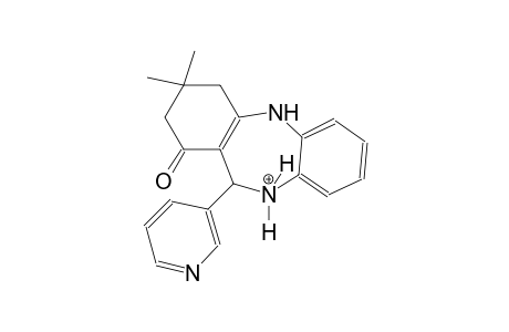 3,3-dimethyl-1-oxo-11-(3-pyridinyl)-2,3,4,5,10,11-hexahydro-1H-dibenzo[b,f][1,4]diazepin-10-ium