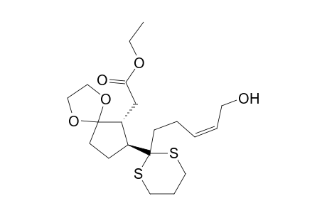 1,4-Dioxaspiro[4.4]nonane-6-acetic acid, 7-[2-(5-hydroxy-3-pentenyl)-1,3-dithian-2-yl]-, ethyl ester, [6.alpha.,7.beta.(Z)]-(.+-.)-