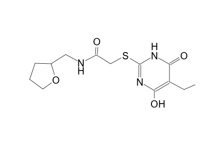 2-[(5-ethyl-4-hydroxy-6-oxo-1,6-dihydro-2-pyrimidinyl)sulfanyl]-N-(tetrahydro-2-furanylmethyl)acetamide