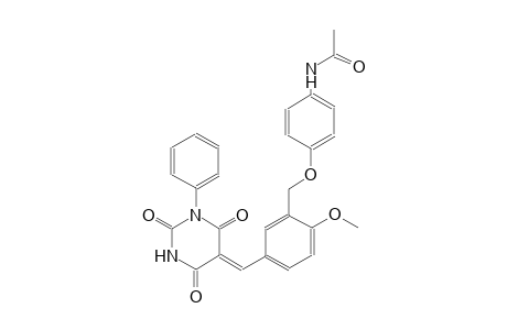N-[4-({2-methoxy-5-[(Z)-(2,4,6-trioxo-1-phenyltetrahydro-5(2H)-pyrimidinylidene)methyl]benzyl}oxy)phenyl]acetamide