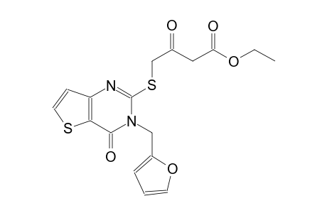 butanoic acid, 4-[[3-(2-furanylmethyl)-3,4-dihydro-4-oxothieno[3,2-d]pyrimidin-2-yl]thio]-3-oxo-, ethyl ester