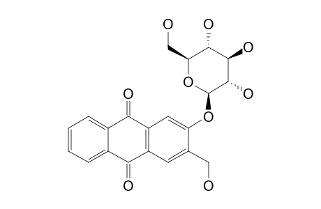 2-HYDROXYMETHYLANTHRAQUINONE-3-BETA-O-GLUCOPYRANOSIDE