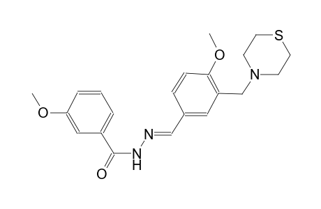 3-methoxy-N'-{(E)-[4-methoxy-3-(4-thiomorpholinylmethyl)phenyl]methylidene}benzohydrazide