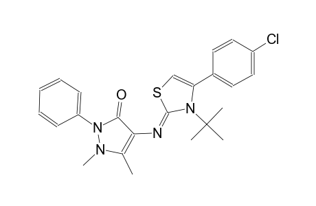 4-[((2Z)-3-tert-butyl-4-(4-chlorophenyl)-1,3-thiazol-2(3H)-ylidene)amino]-1,5-dimethyl-2-phenyl-1,2-dihydro-3H-pyrazol-3-one