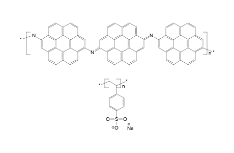 Poly(aminoiminocoronene) with poly(sodium 4-styrenesulfonate)