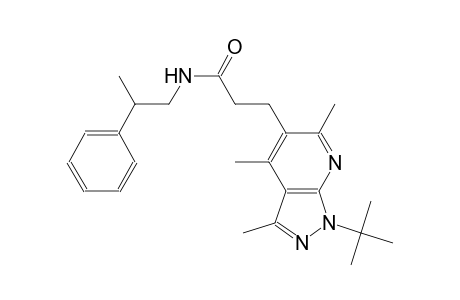1H-pyrazolo[3,4-b]pyridine-5-propanamide, 1-(1,1-dimethylethyl)-3,4,6-trimethyl-N-(2-phenylpropyl)-