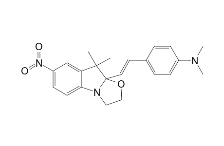 10-[2'-(p-(Dimethylaminophenyl)ethenyl)]-9,9-dimethyl-7-nitroindolino[2,1-b]oxazolidine