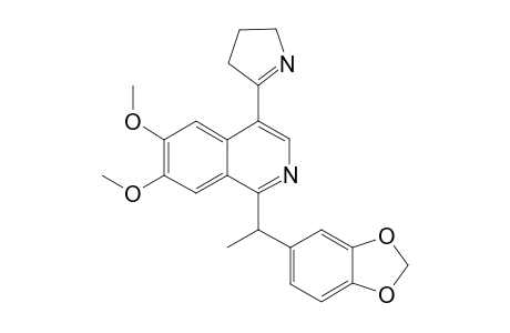 6,7-Dimethoxy-9-methyl-1-(3',4'-methylenedioxybenzyl)-4-(1"-pyrrolin-2"-yl)-isoquinoline