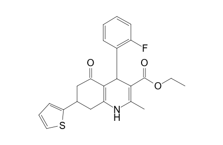 4-(2-fluorophenyl)-2-methyl-5-oxo-7-thiophen-2-yl-4,6,7,8-tetrahydro-1H-quinoline-3-carboxylic acid ethyl ester