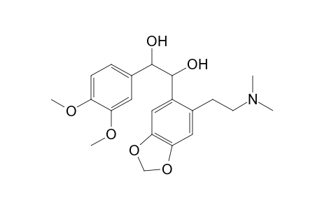 2-(3,4-Dimethoxyphenyl)-1-(2-[.beta.-(N,N-Dimethyl)aminoethyl]-4,5-methylenedioxyphenyl)-1,2-ethanediol