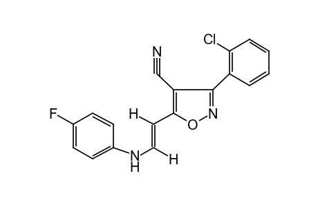 trans-3-(o-CHLOROPHENYL)-5-[2-(p-FLUOROANILINO)VINYL]-4-ISOXAZOLECARBONITRILE