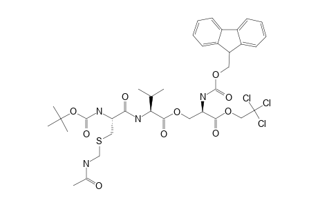 9-FLUORENYL-METHYLOXYCARBONYL-D-SERINE-[N-BUTYLOXYCARBONYL-L-CYSTEINE-(ACETAMIDOMETHYL)-L-VALINE]-O-TRICHLOROETHYL
