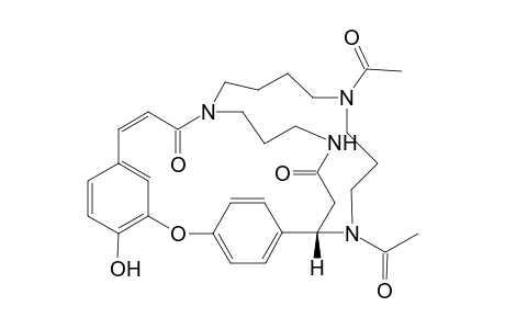 6-Oxa-15,20,24,27-tetraazatetracyclo[13.9.6.22,5.17,11]tritriaconta-2,4,7,9,11(31),12,32-heptaene-14,26-dione, 20,24-diacetyl-8-hydroxy-, [S-(Z)]-