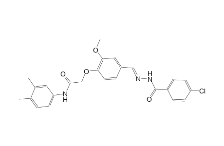 2-(4-{(E)-[(4-chlorobenzoyl)hydrazono]methyl}-2-methoxyphenoxy)-N-(3,4-dimethylphenyl)acetamide