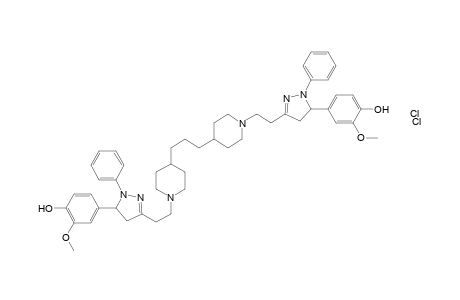 4,4'-(3,3'-(2,2'-(4,4'-(Propane-1,3-diyl)bis(piperidine-4,1-diyl))bis(ethane-2,1-diyl))-bis(1-phenyl-4,5-dihydro-1H-pyrazole-5,3-diyl))bis(2-methoxyphenol) dihydrochloride