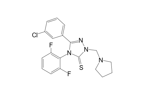 5-(3-Chlorophenyl)-4-(2,6-difluorophenyl)-2-(pyrrolidin-1-ylmethyl)-2,4-dihydro-3H-1,2,4-triazole-3-thione