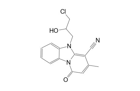 5-(3-chloro-2-hydroxypropyl)-3-methyl-1-oxo-1,5-dihydropyrido[1,2-a]benzimidazole-4-carbonitrile