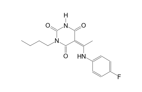 (5Z)-1-butyl-5-[1-(4-fluoroanilino)ethylidene]-2,4,6(1H,3H,5H)-pyrimidinetrione