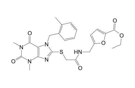 5-[[[2-[[1,3-dimethyl-7-[(2-methylphenyl)methyl]-2,6-dioxo-8-purinyl]thio]-1-oxoethyl]amino]methyl]-2-furancarboxylic acid ethyl ester