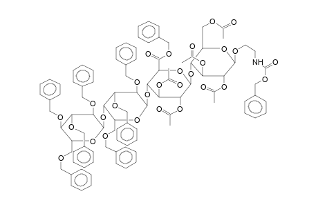 BENZYL{(2-BENZYLOXYCARBONYLAMINOETHYL)-2,3,6,2',3'-PENTA-O-ACETYL-4'-O-[2,3,6-TRI-O-BENZYL-4-O-(2,3,4,6-TETRA-O-BENZYL-ALPHA-D-GLUCOPYRANOSYL)-ALPHA-D-GALACTOPYRANOSYL]-BETA-CELLOBIOSIDE}URONATE