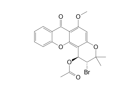 (+/-)-TRANS-1-ACETOXY-2-BROMO-1,2-DIHYDRO-1-HYDROXY-6-METHOXY-3,3-DIMETHYL-3H,7H-PYRAN-[2,3-C]-XANTHEN-7-ONE