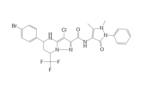 5-(4-bromophenyl)-3-chloro-N-(1,5-dimethyl-3-oxo-2-phenyl-2,3-dihydro-1H-pyrazol-4-yl)-7-(trifluoromethyl)-4,5,6,7-tetrahydropyrazolo[1,5-a]pyrimidine-2-carboxamide