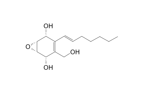 (+-)-(1R*,4S*,5R*,6S*)-2-[(E)-Hept-1'-enyl]-3-(hydroxymethyl)-5,6-epoxycyclohex-2-ene-1,4-diol