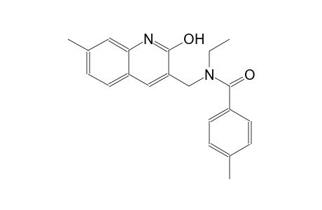 N-ethyl-N-[(2-hydroxy-7-methyl-3-quinolinyl)methyl]-4-methylbenzamide