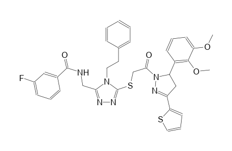 benzamide, N-[[5-[[2-[5-(2,3-dimethoxyphenyl)-4,5-dihydro-3-(2-thienyl)-1H-pyrazol-1-yl]-2-oxoethyl]thio]-4-(2-phenylethyl)-4H-1,2,4-triazol-3-yl]methyl]-3-fluoro-