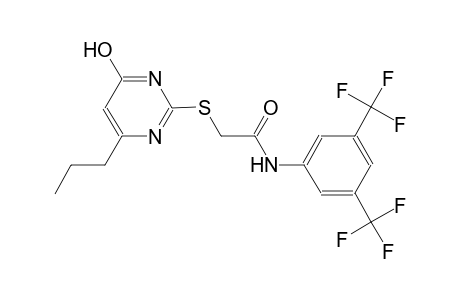 N-[3,5-bis(trifluoromethyl)phenyl]-2-[(4-hydroxy-6-propyl-2-pyrimidinyl)sulfanyl]acetamide