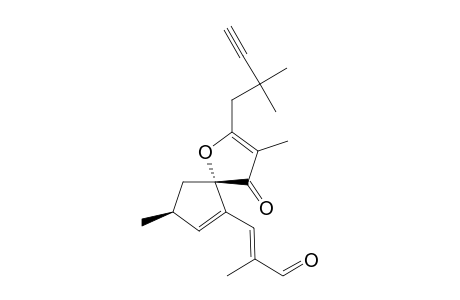 2-Propenal, 3-[2-(2,2-dimethyl-3-butynyl)-3,8-dimethyl-4-oxo-1-oxaspiro[4.4]nona-2,6-dien-6-yl]-2-methyl-,[5R-[5.alpha.,6E,8.beta.]]-,