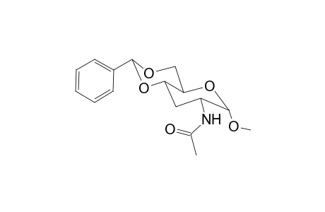 Methyl 2-(acetylamino)-2,3-dideoxy-4,6-O-(phenylmethylene)-.alpha.,D-ribo-hexopyranoside
