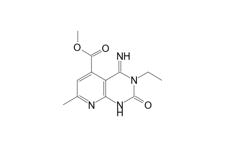 Pyrido[2,3-d]pyrimidine-5-carboxylic acid, 1,2,3,4-tetrahydro-3-ethyl-4-imino-7-methyl-2-oxo-, methyl ester