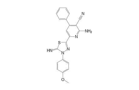 2-Amino-6-(5-imino-4-(4-methoxyphenyl)-4,5-dihydro-1,3,4-thiadiazol-2-yl)-4-phenylnicotinonitrile