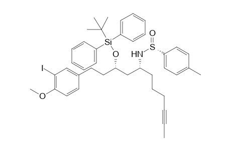 (R)-N-((3S,5R)-3-((tert-Butyldiphenylsilyl)oxy)-1-(3-iodo-4-methoxyphenyl)undec-9-yn-5- yl)-4-methylbenzenesulfinamide