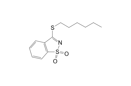 3-(hexylthio)-1,2-benzisothiazole, 1,1-dioxide