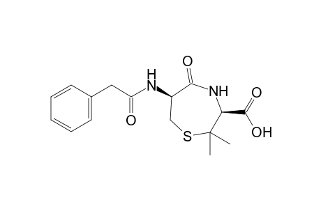 (3S,6S)-2,2-dimethyl-5-oxidanylidene-6-(2-phenylethanoylamino)-1,4-thiazepane-3-carboxylic acid