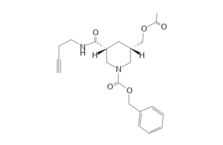 (3S,5R)-3-(acetoxymethyl)-5-(but-3-ynylcarbamoyl)piperidine-1-carboxylic acid benzyl ester