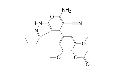 4-(6-amino-5-cyano-3-propyl-1,4-dihydropyrano[2,3-c]pyrazol-4-yl)-2,6-dimethoxyphenyl acetate