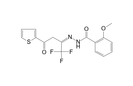 2-Methoxy-N'-[(Z)-3-oxo-3-(2-thienyl)-1-(trifluoromethyl)propylidene]benzohydrazide