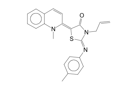 5-(1-Methyl-1,2-dihydroquinolin-2-ylidene)-3-(2-propenyl)-2-(p-tolylimino)thiazolidin-4-one