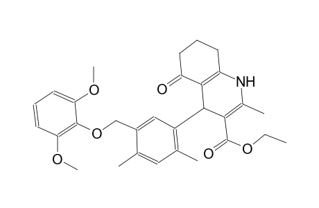 ethyl 4-{5-[(2,6-dimethoxyphenoxy)methyl]-2,4-dimethylphenyl}-2-methyl-5-oxo-1,4,5,6,7,8-hexahydro-3-quinolinecarboxylate