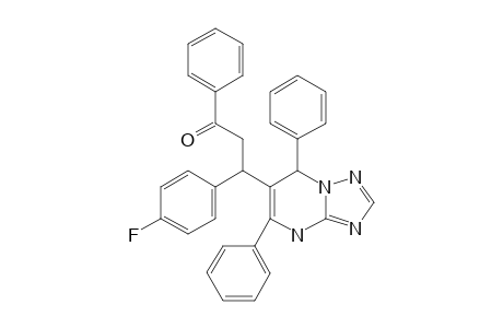 3-(4-FLUOROPHENYL)-3-(4,7-DIHYDRO-5,7-DIPHENYL-1,2,4-TRIAZOLO-[1,5-A]-PYRIMIDIN-6-YL)-1-PHENYL-1-PROPANONE