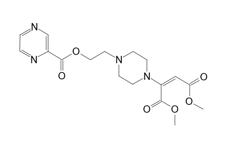 1-[(E)-1,2-(Dimethoxycarbonyl)ethen-1-yl]-4-[2-(pyrazine-2-carboxyloyloxyl)eth-1-yl]piperazine